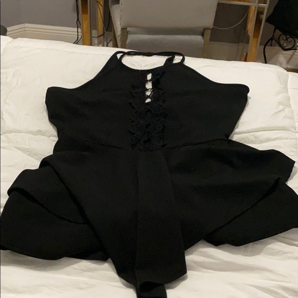Black peplum romper